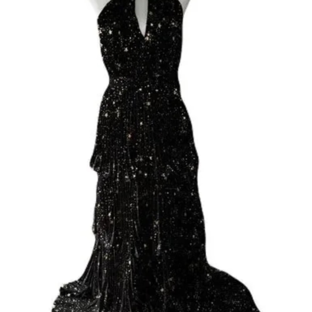 Alex Marie halter gold and black star dress starfall ball dress - Picture 11 of 13